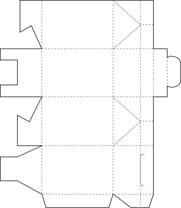 包装盒外形矢量纸盒矢量包装盒展开分割图矢量124