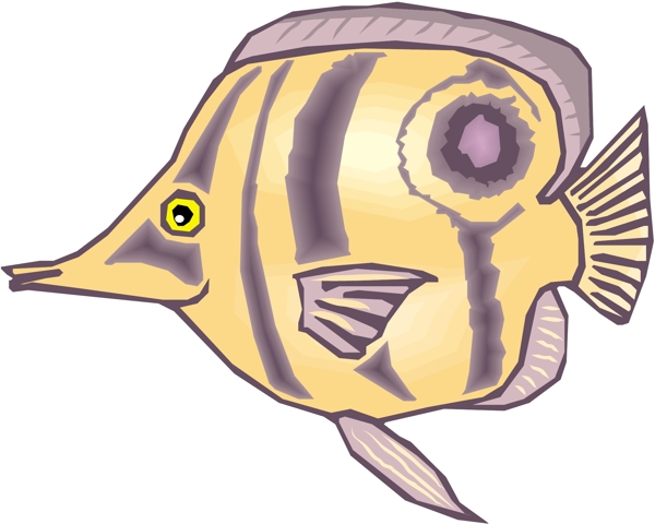 五彩小魚水生動物矢量素材EPS格式0082