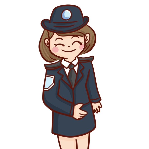 手绘女警察漫画人物设计