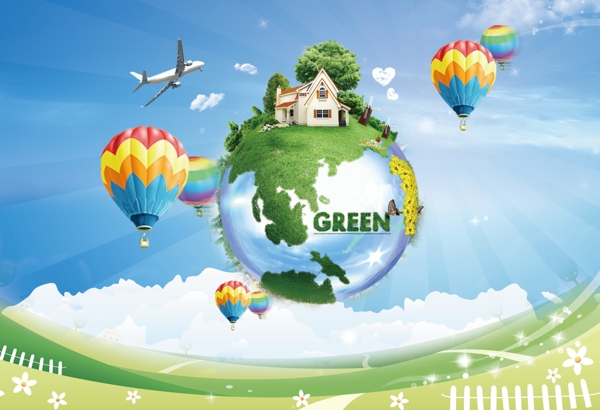绿色地球创意生活图片