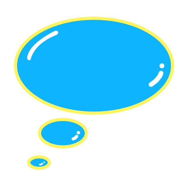 黄蓝撞色晶莹卡通对话框UI图标
