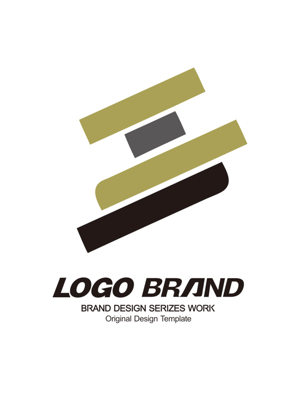 几何大气金色公司LOGO企业标志设计