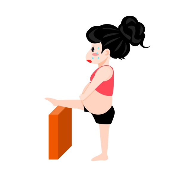 彩绘卡通孕妇瑜伽