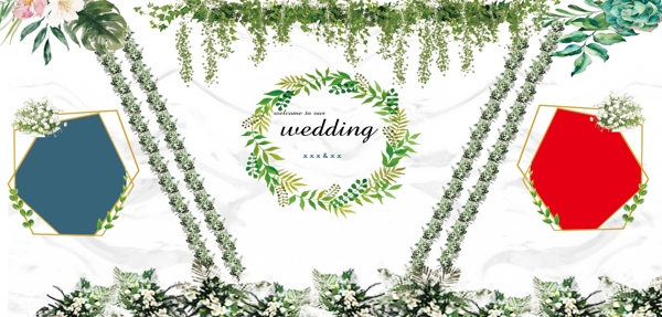 大理石绿色婚礼背景图片