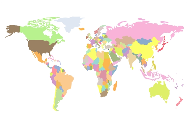 世界地图矢量图形设计集01