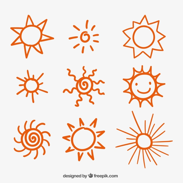 手绘太阳矢量图片