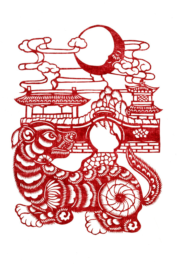 剪紙狗圖片
