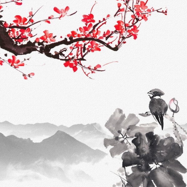 中國風(fēng)水墨山水背景