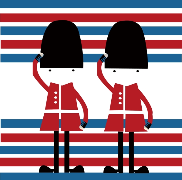 印花矢量图英国士兵专题人物英国士兵女装免费素材