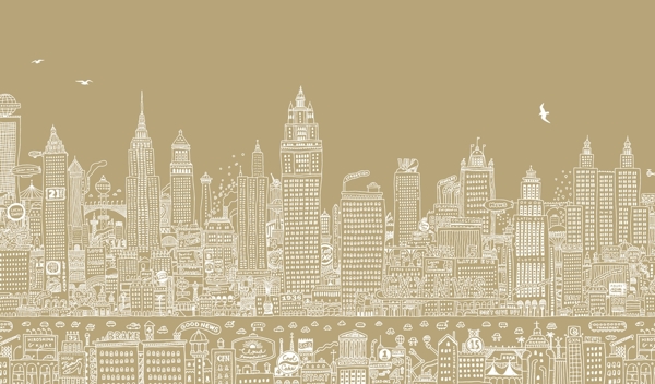素描城市图片