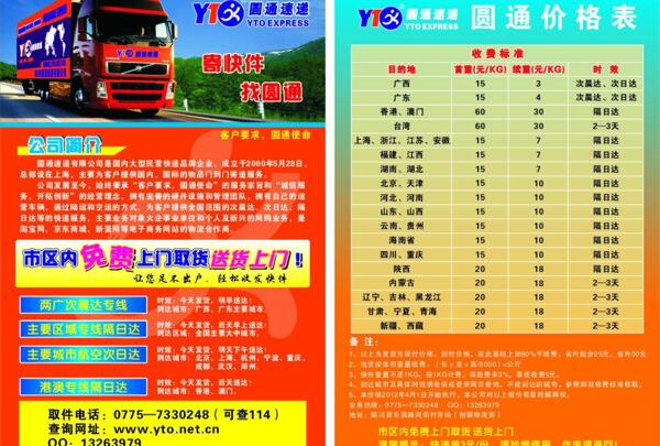 圓通價格表圖片