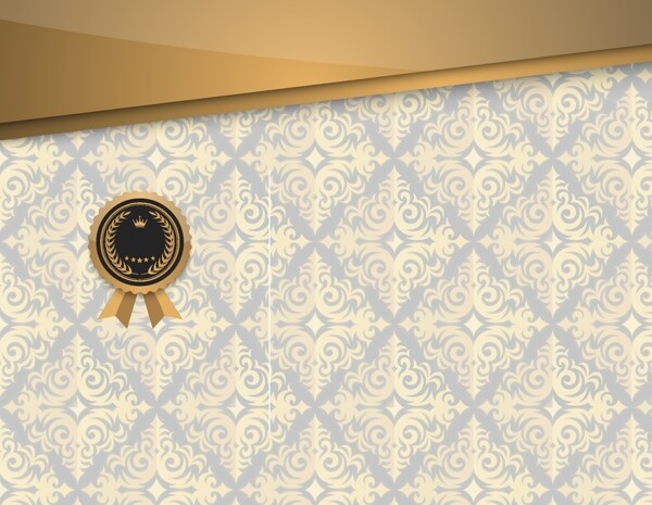 欧式花纹授权证书背景边框素材