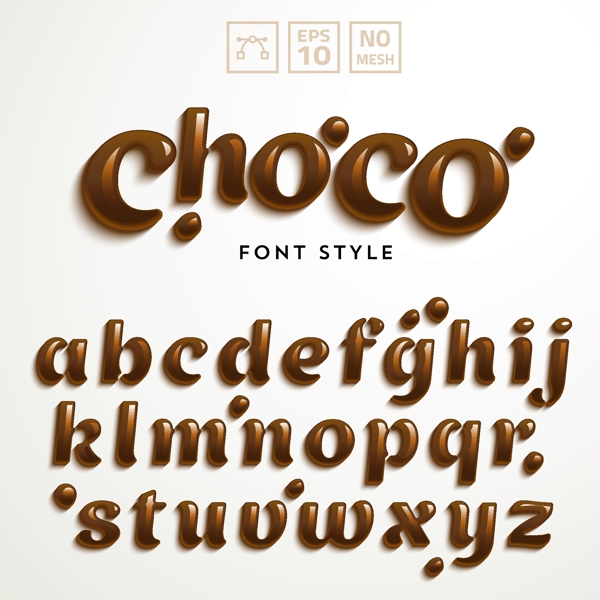 巧克力字母设计矢量素材