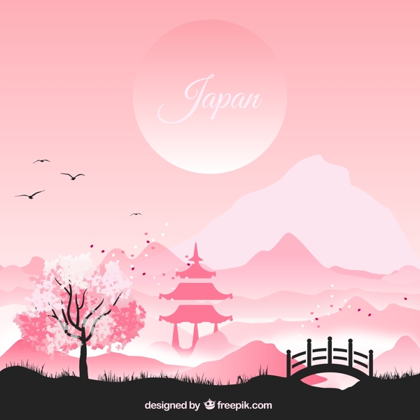 日式風(fēng)格風(fēng)景插畫(huà)