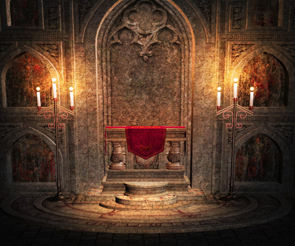 哥特式祭坛内部的背景