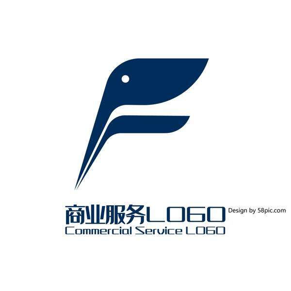 原创创意简约F字蜂鸟商业服务LOGO标志