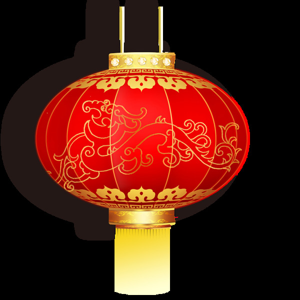 中式新年花纹灯笼元素