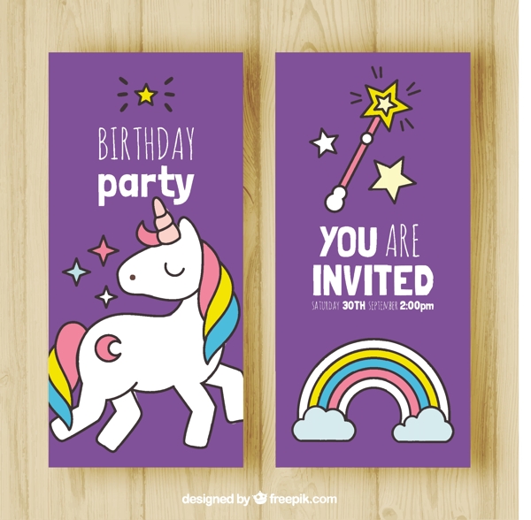 生日聚会的横幅与独角兽和彩虹