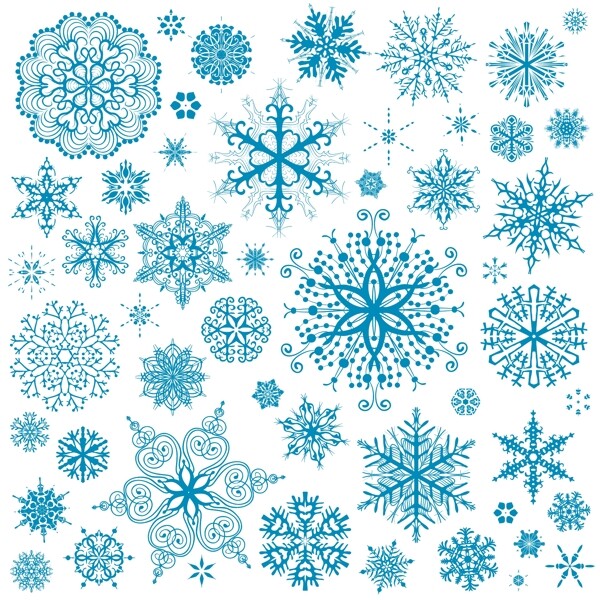 不同的雪花圖案矢量集05