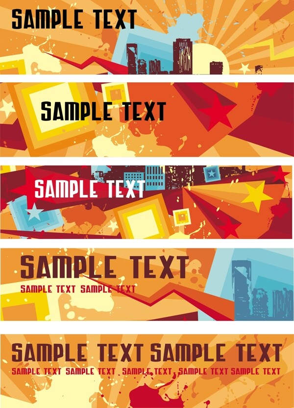 潮流涂鴉banner矢量素材