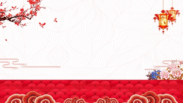古風(fēng)2019豬年新年展板背景