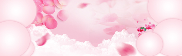唯美粉色氣球banner背景素材