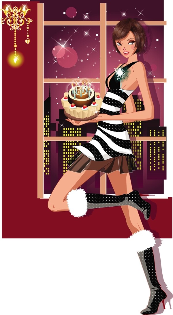 淘寶插畫美女