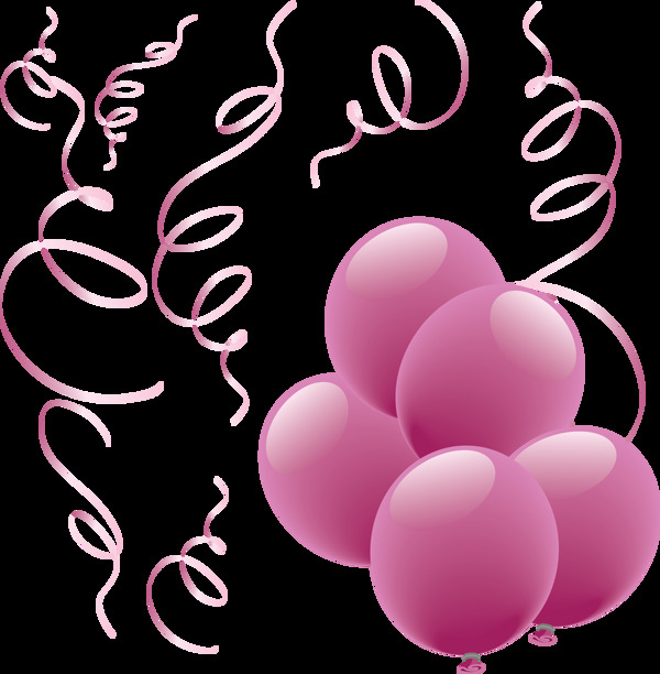 手绘粉红色气球免抠png透明图层素材