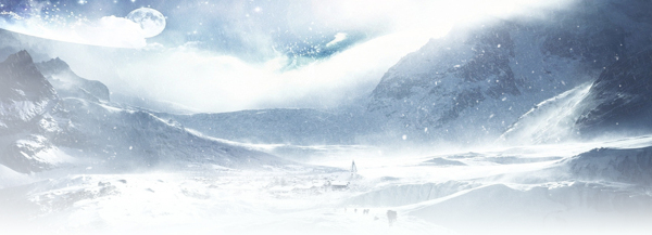 淘寶冬季服飾雪景背景banner