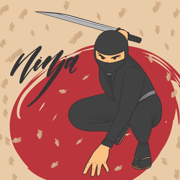 日本忍者背景海报设计