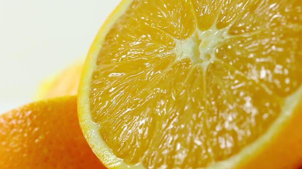 新鲜橙子剖面旋转展示高清视频