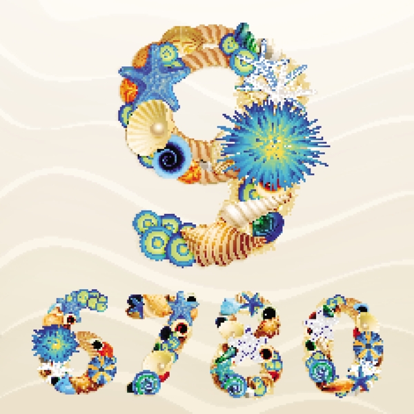 海洋主題創(chuàng)意字體矢量素材2