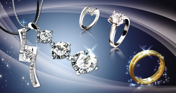 奢华钻石戒指高贵品质宣传促销图图片