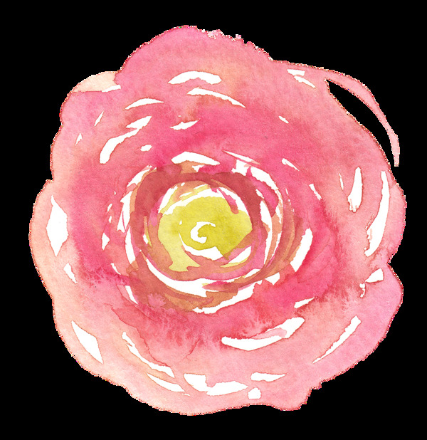 旋渦花叢卡通透明素材