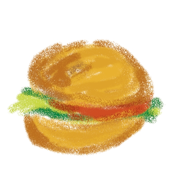 手繪插畫漢堡