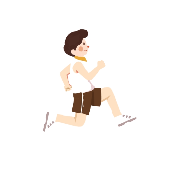 手绘跑步的男人人物设计