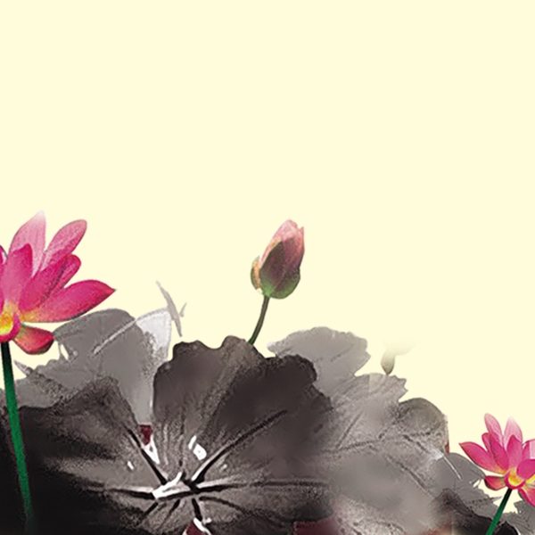 中國風(fēng)荷花水墨花背景