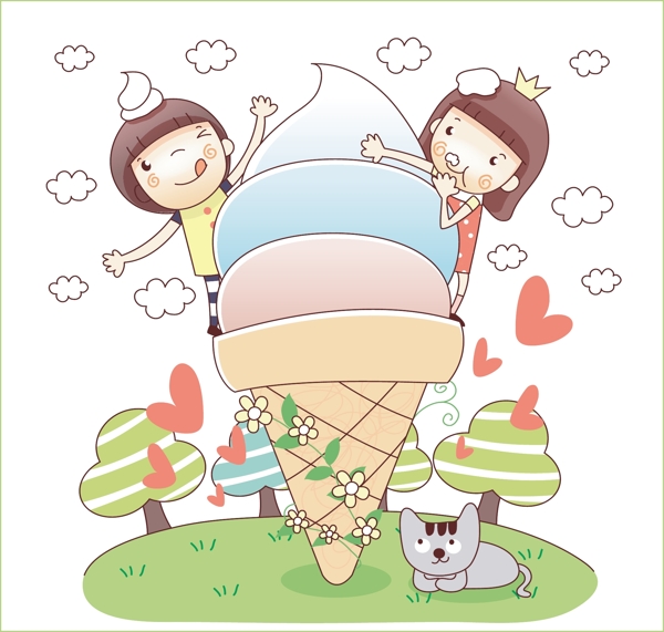 卡通兒童插畫矢量EPS606