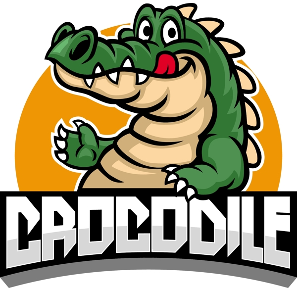 手绘动物鳄鱼logo设计