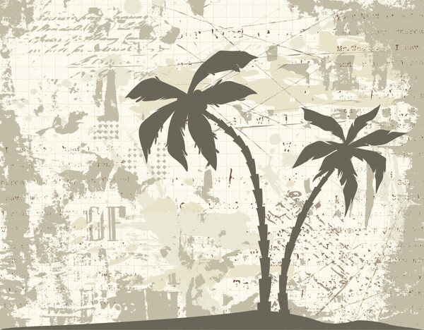 棕櫚樹矢量夏季背景