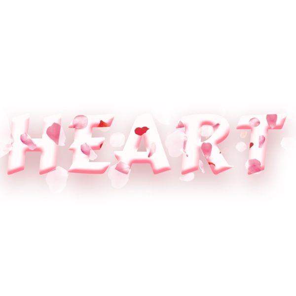 与光efffect的桃红色花心脏字体