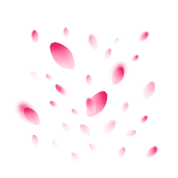 手绘粉红色漂浮花瓣素材装饰元素