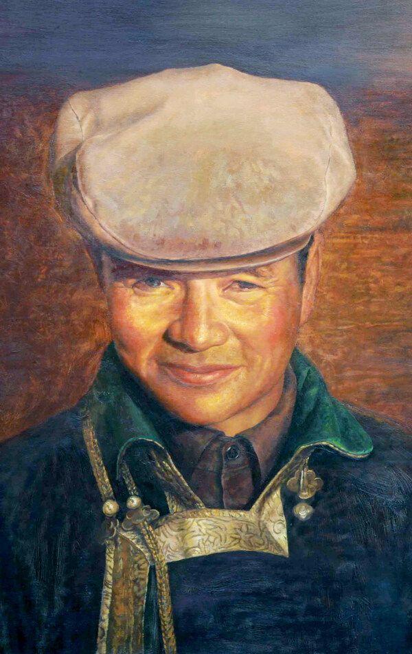 蒙古男子油画肖像图片
