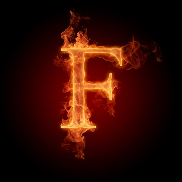燃烧着的英文字母图片素材F