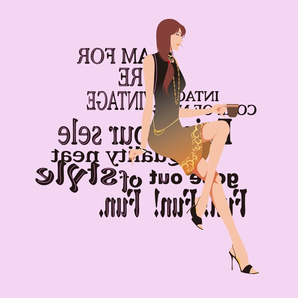 印花矢量圖印燙結(jié)合文字英文女人免費(fèi)素材