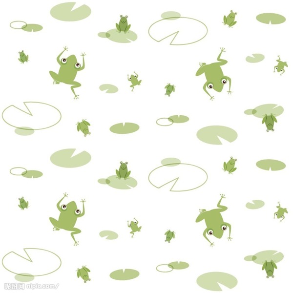 青蛙可爱卡通桌面底纹图片