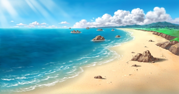 动画背景沙滩图片