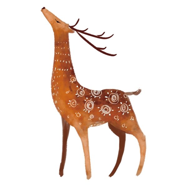 可爱圣诞节鹿动物免抠元素