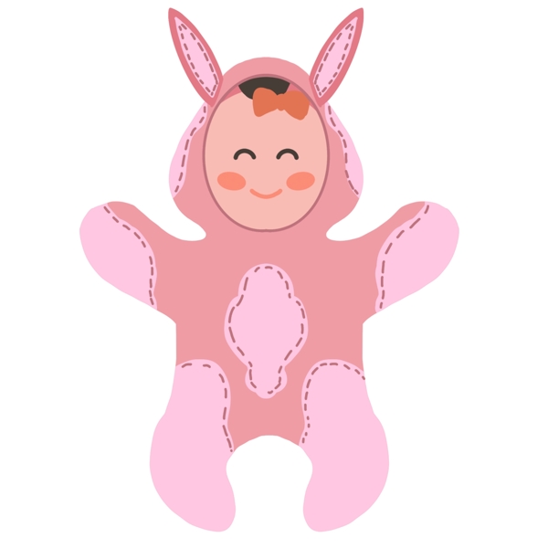 婴儿兔宝贝装饰插画