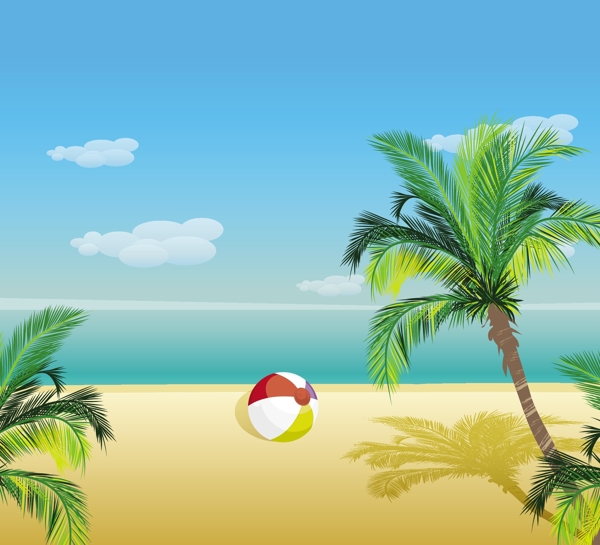 卡通海邊風(fēng)景